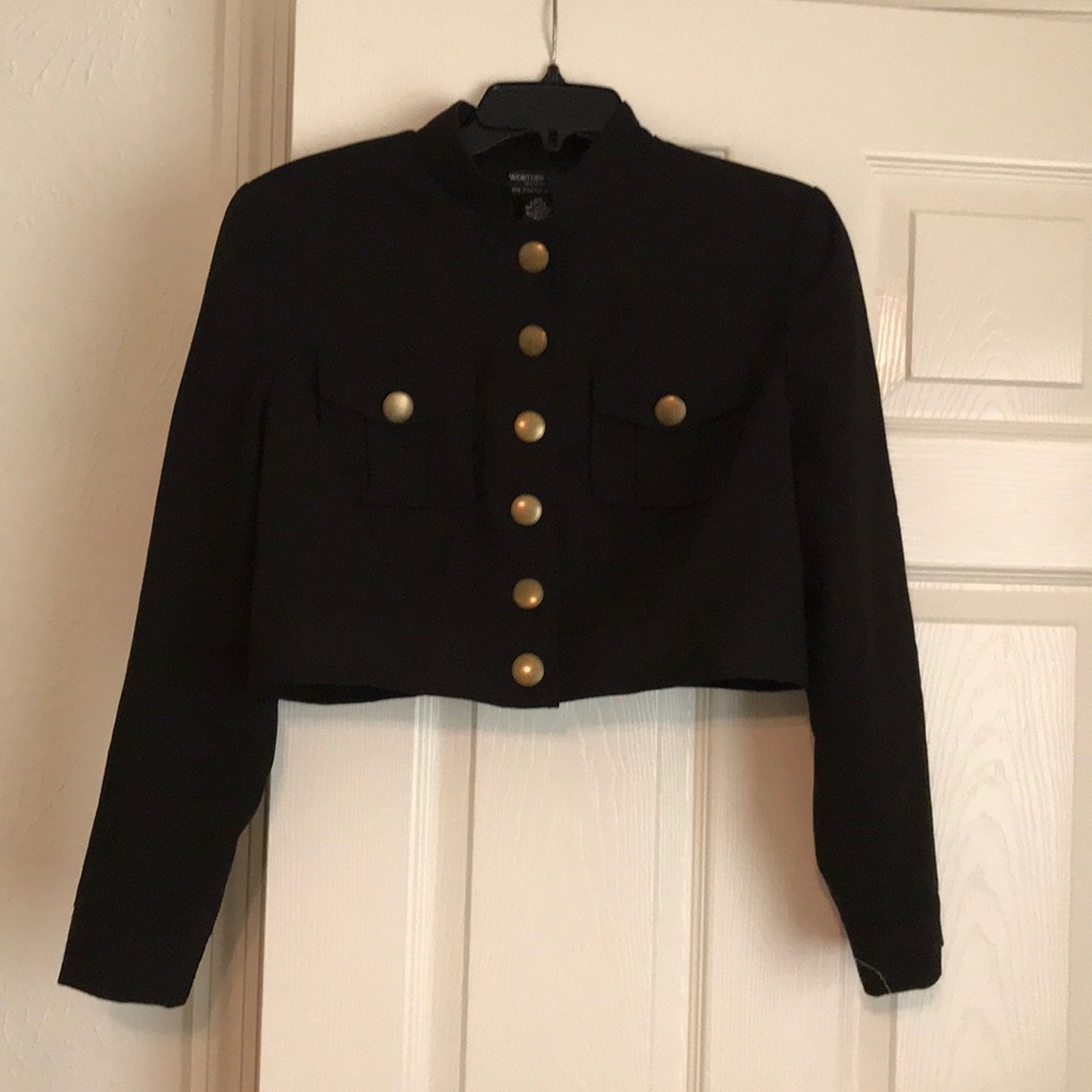 FINAL PRICE Black Gold Button Blazer like Jacket